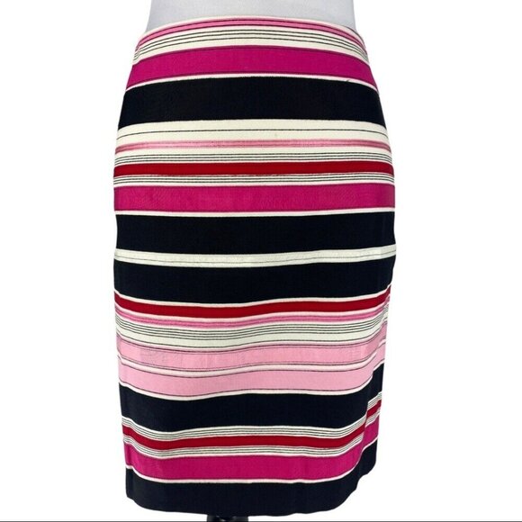 Talbots Women's NWT Pink Black Striped Ribbon Career Pencil Skirt Size 4P/W30 - Picture 2 of 15